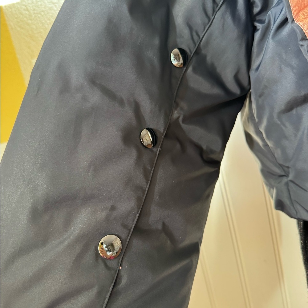 Women's Black and Copper Puffer Coat - Picture 2 of 6